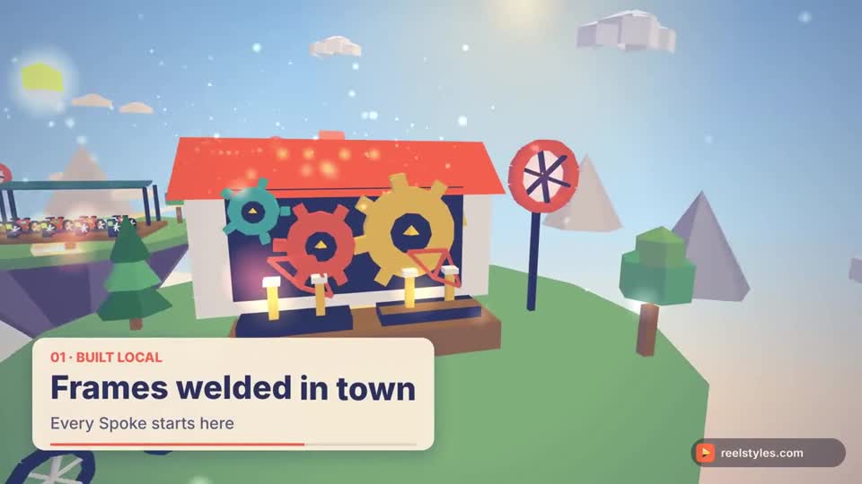 A frame from the Brand World 3D example film